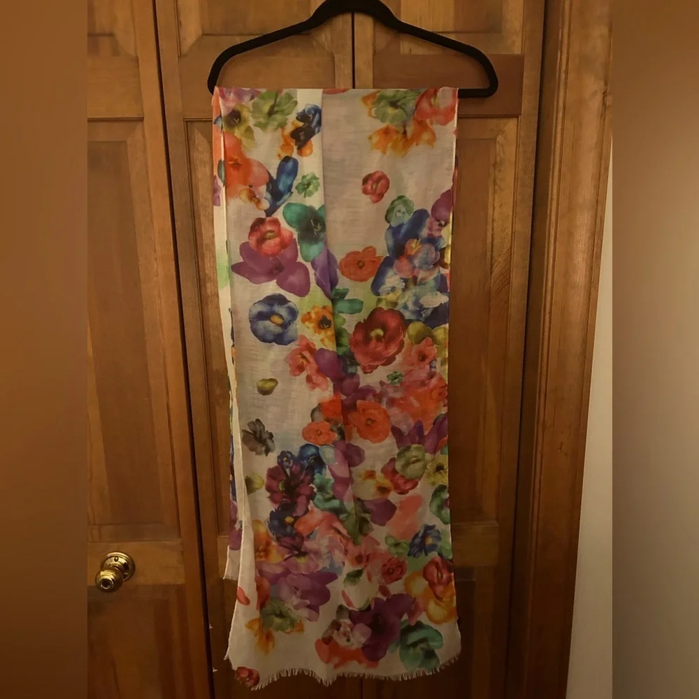 Lot of 2 Gorgeous Scarves - One Boho, Floral, & Hippie, One Gothic & Witchy